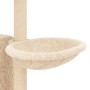 Rascador para gatos con postes de sisal crema 131 cm