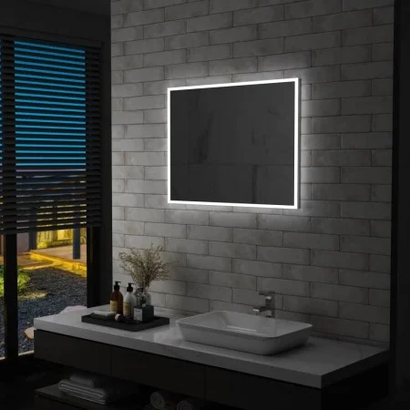 Espejo de pared de baño con LED 80x60 cm de vidaXL, Espejos - Ref: Foro24-144727, Precio: 87,16 €, Descuento: %