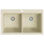 Küchenspüle aus Granit mit zwei beigen Becken von vidaXL, Sinkt - Ref: Foro24-144851, Preis: 301,64 €, Rabatt: %