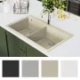 Granite kitchen sink with two beige bowls by vidaXL, Sinks - Ref: Foro24-144851, Price: 266,13 €, Discount: %