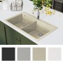 Küchenspüle aus Granit mit zwei beigen Becken von vidaXL, Sinkt - Ref: Foro24-144851, Preis: 301,64 €, Rabatt: %