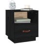 Nachttische 2 Stück aus massivem schwarzem Kiefernholz 40x34x45 cm von vidaXL, Nachttische - Ref: Foro24-818304, Preis: 69,72...
