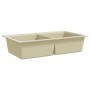 Küchenspüle aus Granit mit zwei beigen Becken von vidaXL, Sinkt - Ref: Foro24-144851, Preis: 301,64 €, Rabatt: %