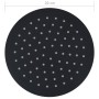 Cabezal de ducha efecto lluvia acero inox redondo negro 20 cm