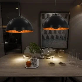 Deckenlampen 2 Stück schwarz und gold halbkugelförmig 40 cm E27 von vidaXL, Lampen - Ref: Foro24-50876, Preis: 94,28 €, Rabat...