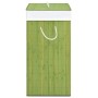 Cesta para la ropa sucia de bambú de una sección verde 83 l