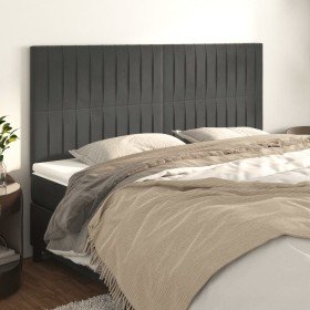 Cabeceros 4 unidades de terciopelo gris oscuro 80x5x78/88 cm en Cabeceros y pies de cama | Comprar online en Foro24