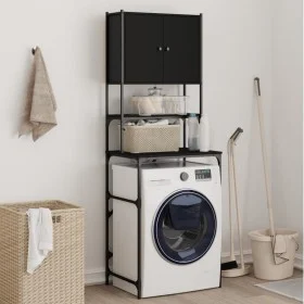 Black washing machine cabinet 68x48.5x194 cm by , Accessories for washing machines and dryers - Ref: Foro24-838973, Price: 98...