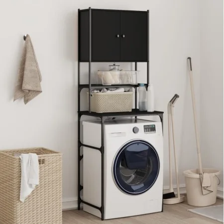Black washing machine cabinet 68x48.5x194 cm by , Accessories for washing machines and dryers - Ref: Foro24-838973, Price: 97...
