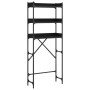 Black engineered wood washing machine shelf 67x25x163 cm by , Accessories for washing machines and dryers - Ref: Foro24-83897...