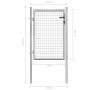 Galvanized silver steel garden gate 105x150 cm by vidaXL, garden gates - Ref: Foro24-144756, Price: 157,81 €, Discount: %