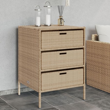 Gartenschrank PE Rattan beige 55x59x80 cm von , Aufbewahrungsboxen für den Außenbereich - Ref: Foro24-365554, Preis: 139,22 €...