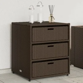 PE brown rattan garden storage cabinet 55x59x69 cm by , Outdoor storage boxes - Ref: Foro24-365556, Price: 140,82 €, Discount: %