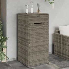 Gartenschrank PE Rattangrau 55x55x111 cm von , Aufbewahrungsboxen für den Außenbereich - Ref: Foro24-365561, Preis: 125,59 €,...