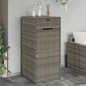 PE grey rattan garden storage cabinet 55x55x111 cm by , Outdoor storage boxes - Ref: Foro24-365561, Price: 118,81 €, Discount: %