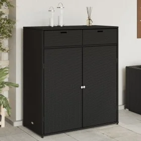 PE black rattan garden storage cabinet 105x55x113 cm by , Outdoor storage boxes - Ref: Foro24-365563, Price: 198,22 €, Discou...