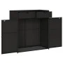 PE black rattan garden storage cabinet 105x55x113 cm by , Outdoor storage boxes - Ref: Foro24-365563, Price: 201,43 €, Discou...