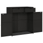 PE Rattan Gartenschrank schwarz 105x55x113 cm von , Aufbewahrungsboxen für den Außenbereich - Ref: Foro24-365563, Preis: 186,...