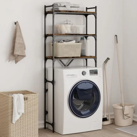 Estantería lavadora madera ingeniería roble humo 67x25x163 cm by , Accessories for washing machines and dryers - Ref: Foro24-...