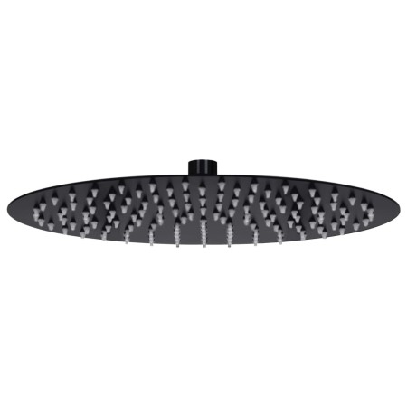 Cabezal de ducha efecto lluvia acero inox redondo negro 30 cm