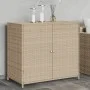 Armario de almacenaje de jardín ratán PE beige 83x45x76 cm by , Outdoor storage boxes - Ref: Foro24-365546, Price: 121,02 €, ...