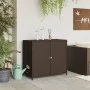 Armario de almacenaje de jardín ratán PE marrón 83x45x76 cm by , Outdoor storage boxes - Ref: Foro24-365544, Price: 119,44 €,...