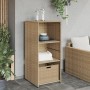 Garten-Aufbewahrungsschrank aus beigem PE-Rattan 50x55x115 cm von , Aufbewahrungsboxen für den Außenbereich - Ref: Foro24-365...