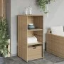 Garten-Aufbewahrungsschrank aus beigem PE-Rattan 50x55x115 cm von , Aufbewahrungsboxen für den Außenbereich - Ref: Foro24-365...