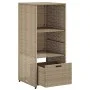 Garten-Aufbewahrungsschrank aus beigem PE-Rattan 50x55x115 cm von , Aufbewahrungsboxen für den Außenbereich - Ref: Foro24-365...