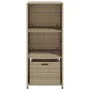 Garten-Aufbewahrungsschrank aus beigem PE-Rattan 50x55x115 cm von , Aufbewahrungsboxen für den Außenbereich - Ref: Foro24-365...