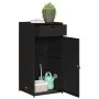 Armario de almacenaje de jardín ratán PE negro 55x55x111 cm by , Outdoor storage boxes - Ref: Foro24-365559, Price: 118,25 €,...