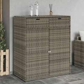 Garten-Aufbewahrungsschrank aus grauem PE-Rattan 105x55x113 cm. von , Aufbewahrungsboxen für den Außenbereich - Ref: Foro24-3...