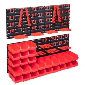 Aufbewahrungsboxen-Set mit 103 Teilen, Wandpaneele in Rot/Schwarz. von , Werkzeugschränke - Ref: Foro24-150813, Preis: 64,02 ...