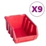 Aufbewahrungsboxen-Set mit 103 Teilen, Wandpaneele in Rot/Schwarz. von , Werkzeugschränke - Ref: Foro24-150813, Preis: 64,02 ...