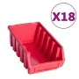 Aufbewahrungsboxen-Set mit 103 Teilen, Wandpaneele in Rot/Schwarz. von , Werkzeugschränke - Ref: Foro24-150813, Preis: 64,02 ...