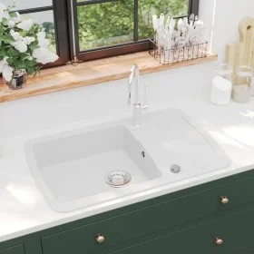 Granite kitchen sink with a white bowl by vidaXL, Sinks - Ref: Foro24-144853, Price: 199,23 €, Discount: %