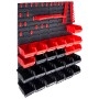 Kit de cajas de almacenaje 29 pzas paneles de pared rojo/negro