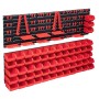 Kit de cajas de almacenaje 141 pzas paneles de pared rojo/negro
