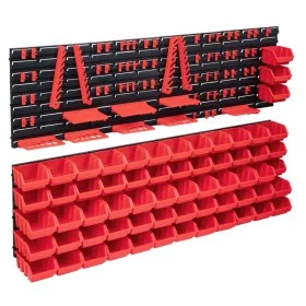 Storage box kit 141 pcs red/black wall panels by , Tool cabinets - Ref: Foro24-150814, Price: 88,08 €, Discount: %