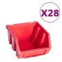Aufbewahrungsbox-Set, 141 Stück, rot/schwarze Wandpaneele von , Werkzeugschränke - Ref: Foro24-150814, Preis: 89,10 €, Rabatt: %
