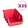 Aufbewahrungsbox-Set, 141 Stück, rot/schwarze Wandpaneele von , Werkzeugschränke - Ref: Foro24-150814, Preis: 89,10 €, Rabatt: %