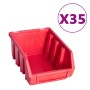 Aufbewahrungsbox-Set, 141 Stück, rot/schwarze Wandpaneele von , Werkzeugschränke - Ref: Foro24-150814, Preis: 87,41 €, Rabatt: %