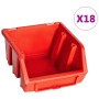 Aufbewahrungsbox-Set, 32 Stück, rot/schwarze Wandpaneele von , Werkzeugschränke - Ref: Foro24-146281, Preis: 35,34 €, Rabatt: %