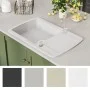 Granite kitchen sink with a white bowl by vidaXL, Sinks - Ref: Foro24-144853, Price: 191,85 €, Discount: %