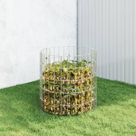 Compostador de jardín acero galvanizado Ø50x50 cm