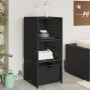 Black PE rattan garden storage cabinet 50x55x115 cm by , Outdoor storage boxes - Ref: Foro24-365547, Price: 104,29 €, Discoun...
