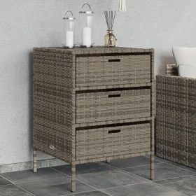 Gray PE rattan garden storage cabinet 55x59x80 cm by , Outdoor storage boxes - Ref: Foro24-365553, Price: 147,26 €, Discount: %
