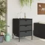 Schwarzer Gartenschrank aus PE-Rattan, 55 x 59 x 80 cm von , Aufbewahrungsboxen für den Außenbereich - Ref: Foro24-365551, Pr...