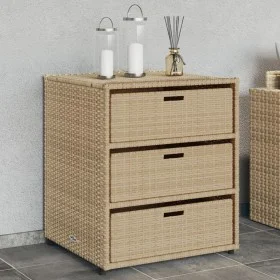 Beige PE rattan garden storage cabinet 55x59x69 cm by , Outdoor storage boxes - Ref: Foro24-365558, Price: 163,36 €, Discount: %