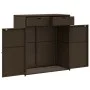 Brown PE rattan garden storage cabinet 105x55x113 cm by , Outdoor storage boxes - Ref: Foro24-365564, Price: 207,53 €, Discou...